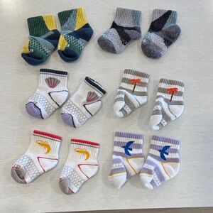 Bombas Toddler Calf Crew Midweight Socks pair of 6 mixed colors